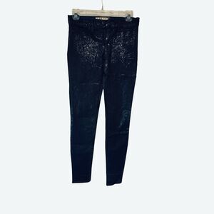 J Brand Super Skinny Indigo Boa Jean Legging Metalic Size 25 BO120215 Iridescent